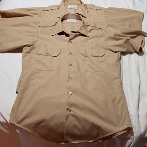 Two Vintage USA Work shirts 50s 60s Military khaki
